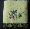 jacquard bath towel with embroidery and border