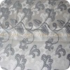 jacquard silk satin silver metallic fabric