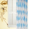 jacquard style custom light blue floral printed organza polyester bedroom curtain sitting room curtain