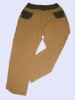 khaki knitted shine denim fabric