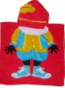 kid's poncho towel/ cotton printed hooded towel