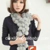 knitted rabbit fur scarf