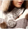 knitted rabbit fur scarf