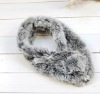 knitted rabbit fur scarf