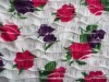 knitted ruffle fabric with screen prints