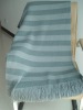 knitted throw blanket in stripes