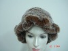 ladies fashion leather garment mink fur hat