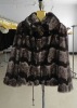 lady's fashion printing mink fur coat