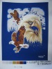 large eagle printed fleece fabric