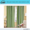 latest green stripes cotton canvas bedroom curtain