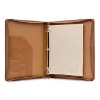 leather 3 ring binder with zipper