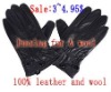 leather and wool gloves