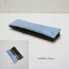 leather pen case [iceblue/darkbrown] ,made in Japan