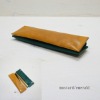 leather pen case [mustard/emerald] ,made in Japan