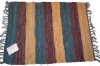 leather striped rugs