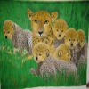 leopard family printed fleece fabric