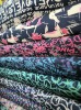 letters printed denim