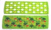 light green grid and flowers  face towel