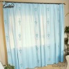 linen/cotton printed blue simple Flower type curtain