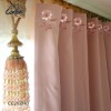 linen/cotton printed occident pink flower curtain