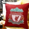 linen/cotton printed red liverpool football club cushion