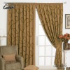 linen/cotton printed yellowish brown streamline curtain