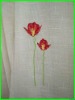 linen-look embroidery living room curtain