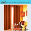 linen red European style blackout curtain