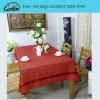 linen red edge occident table linen