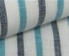 linens yarn dyed stripe cheqered with light blue and blue woven fabric