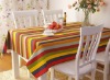 lively square yarn dyed iridescent striped dining table linen table cloth