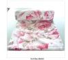 lotus printing color coral fleece fabric blanket