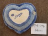 lovely blue 100% cotton heart-shaped cushion