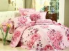 lovely pink flower printed 4 pcs bedding set home textile cotton comforter set