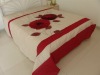 luxury embroidery 3d flower bedspread