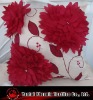 luxury poly silk 3d flower hand made cushion