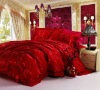 luxury tencel /cotton  jacquard Embroidery wedding bedding sets / silk duvet cover set