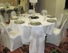 lycra chair cover and banquet white polyester tablecloth