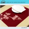 maple leaf red modern linen placemat