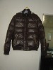 men duck down leather jacket