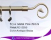 metal curtain rods with zink finial