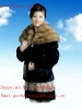 mink coat with a different color collar
