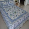 mircofiber printed bedspread with patchwork