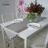 modern 100% polyester gray leaf design print table runner