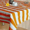 modern orange and white stripe polyester coffee table cloth