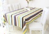 multi colored stripe dining table linen  table cloth overlay