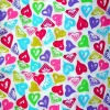 multicoloured love printing fabric for swimwear