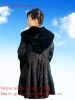 natural color thermal mink coats with a hat for women