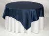 navy blue satin overlay banquet table overlay for wedding