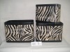 nested giraffe print leather box